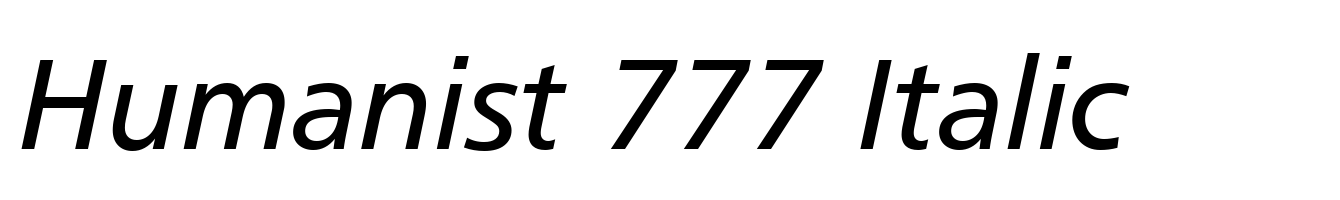 Humanist 777 Italic